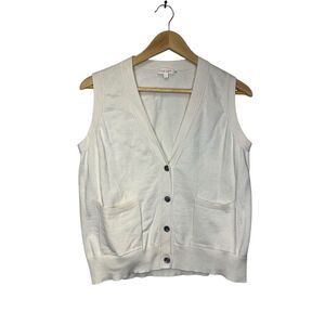 Demylee Norah Vest Natural Cream Large Cotton‎ Pockets Buttons